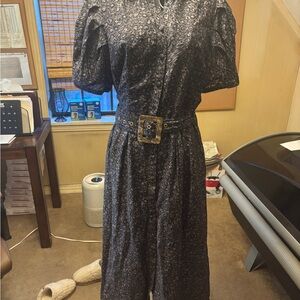 Aqua Blu Australia Chic Animal Print Patterned Short Sleeve Long Dress